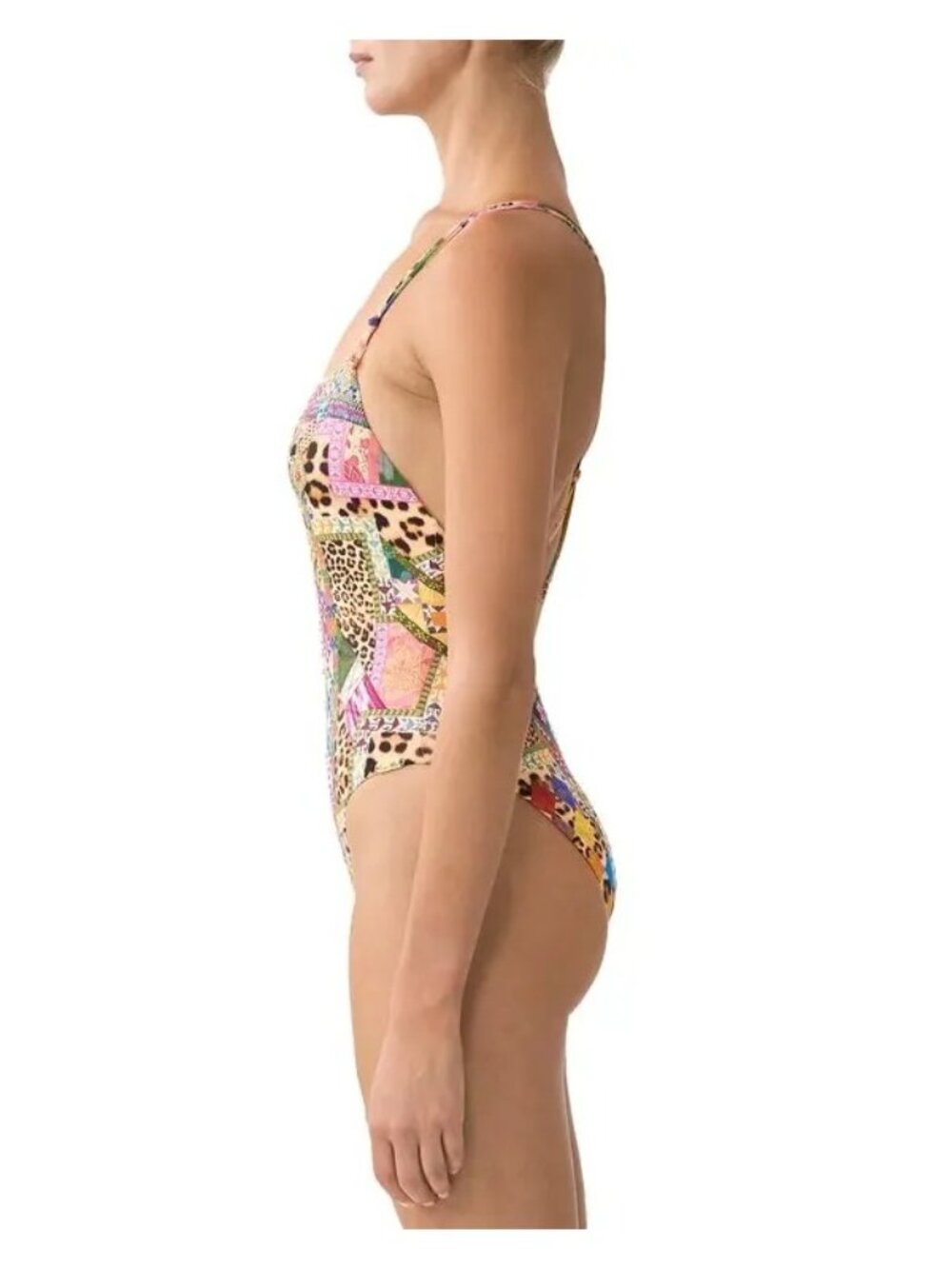 NWT Camilla Straight Neck Double Strap One Piece Swimsuit Embrever Size Small - Picture 3 of 16